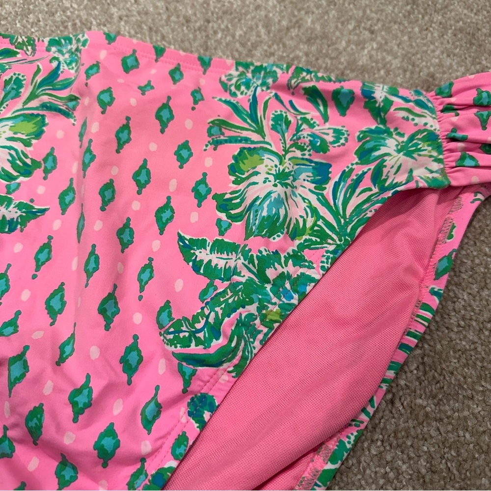HIGH WAISTED CLANCY BIKINI BOTTOM - PINK SHANDY OH DIAMOND GIRL ENGINEERED - Picture 8 of 8